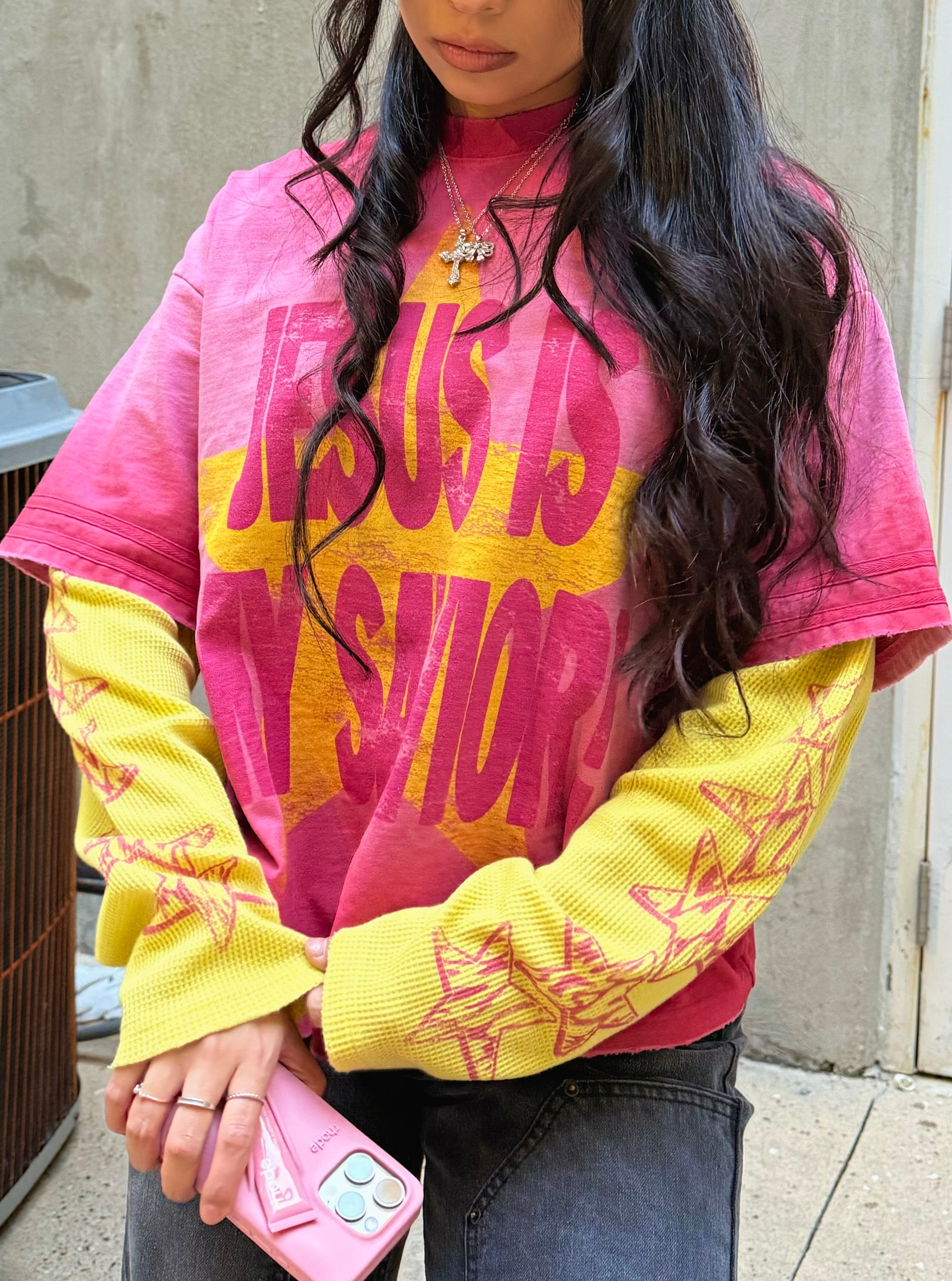 “SAVIOR” V2 Convertible Tee STARBURST PINK