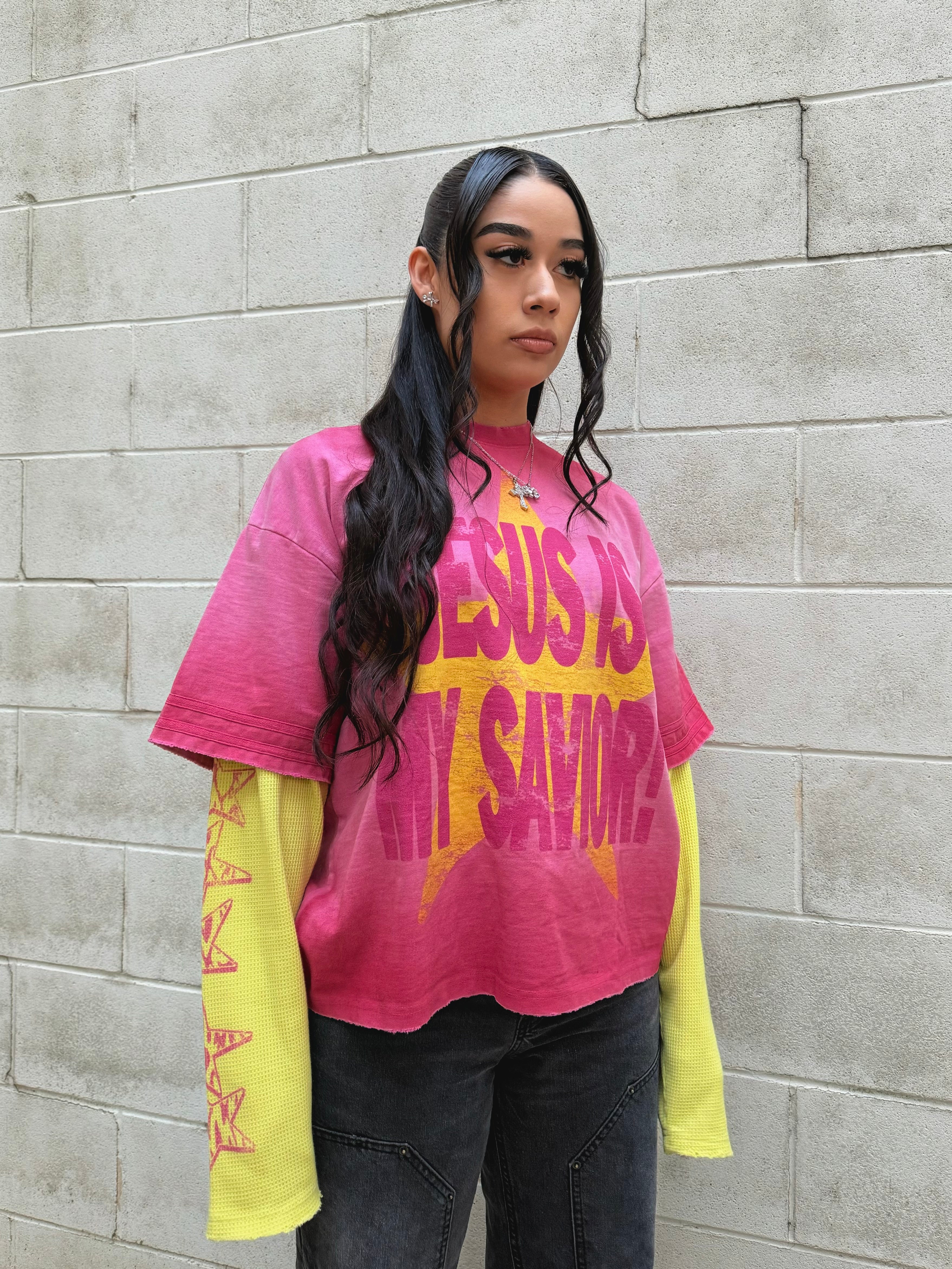 “SAVIOR” V2 Convertible Tee STARBURST PINK