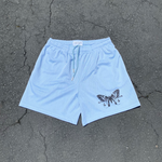 Load image into Gallery viewer, &quot;STATEMENT&quot; NC BLUE MESH SHORTS
