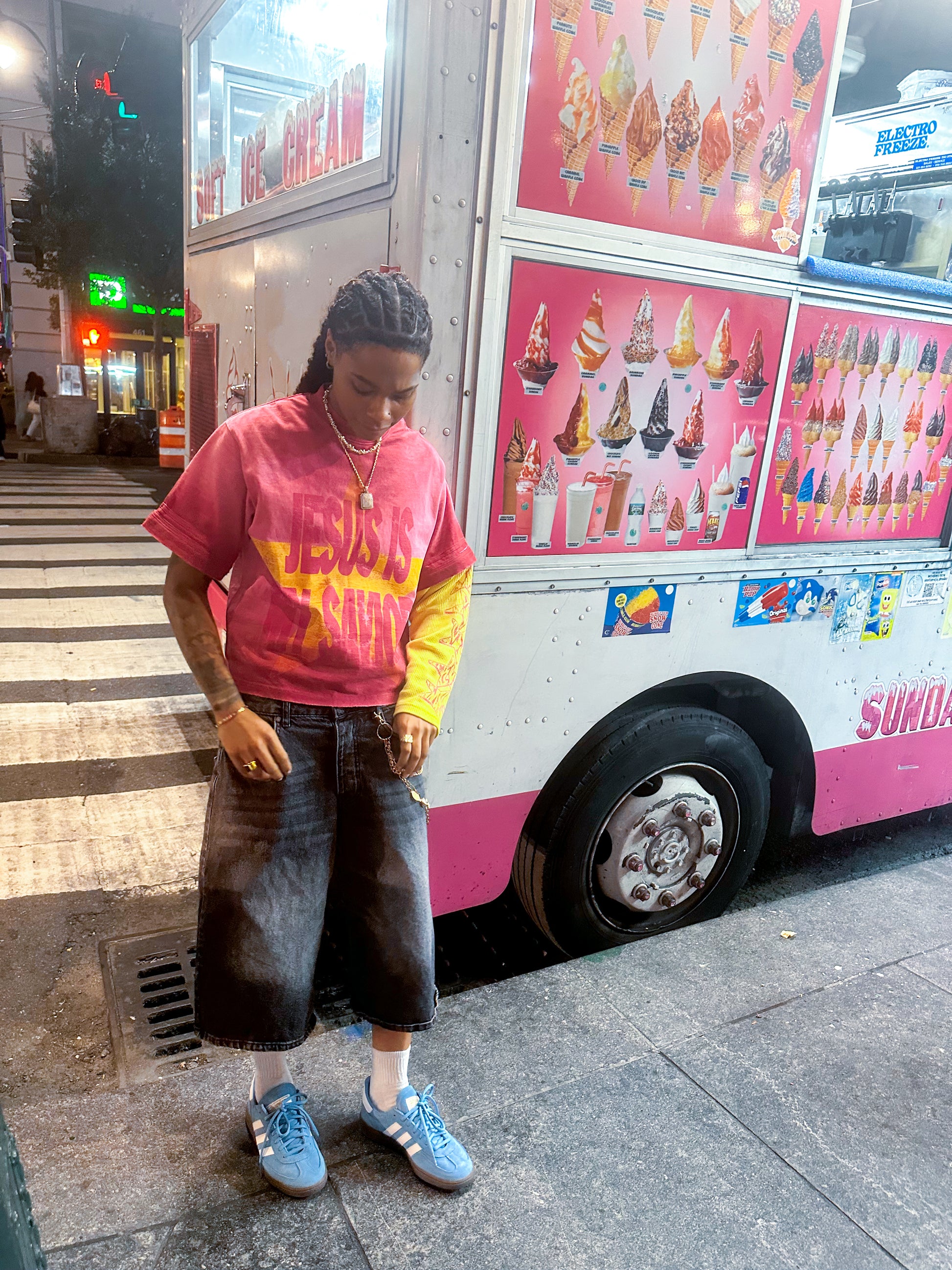 CONVERTIBLE TEE STARBURST PINK