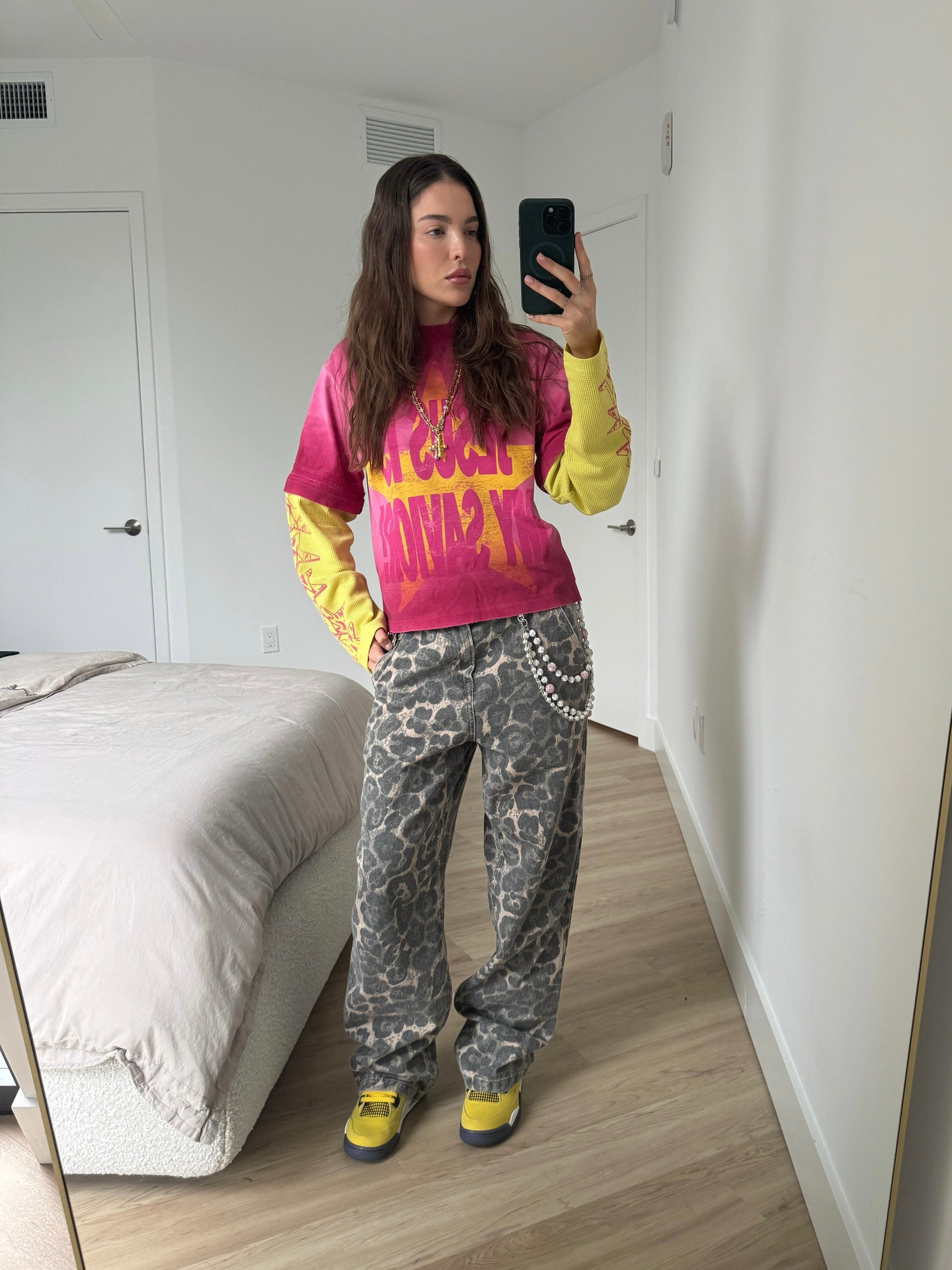 CONVERTIBLE TEE STARBURST PINK